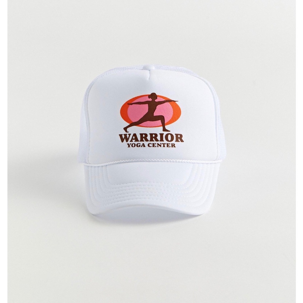Urban Outfitters Warrior Yoga Center Trucker Hat White Cap Unisex NWT